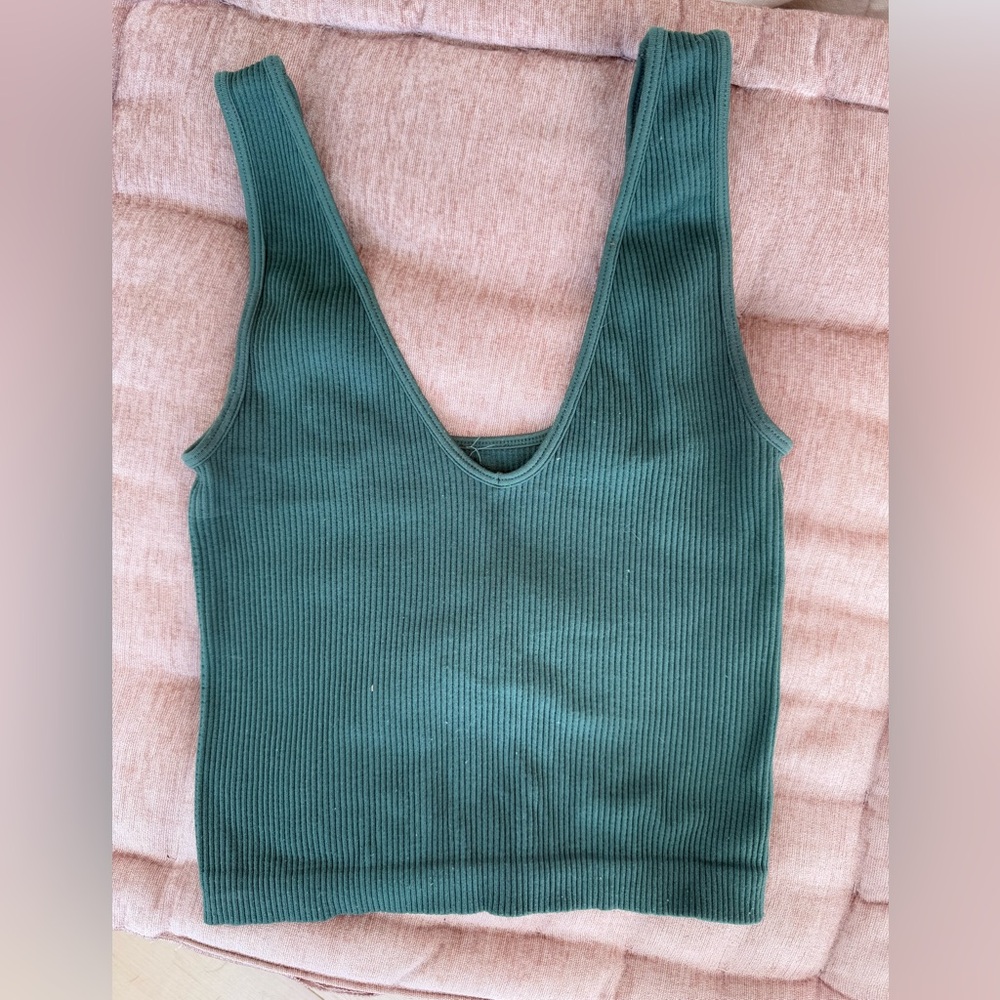 green tank top